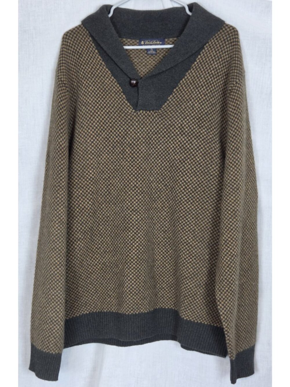 Brooks Brothers Cardigan 100% Scottish Lambswool Men’s XL Shawl Collar SOFT!